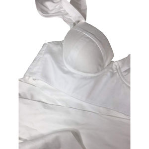 Petersign Joplin Women’s White Cap Sleeves Sweetheart Wrap Cropped Blouse